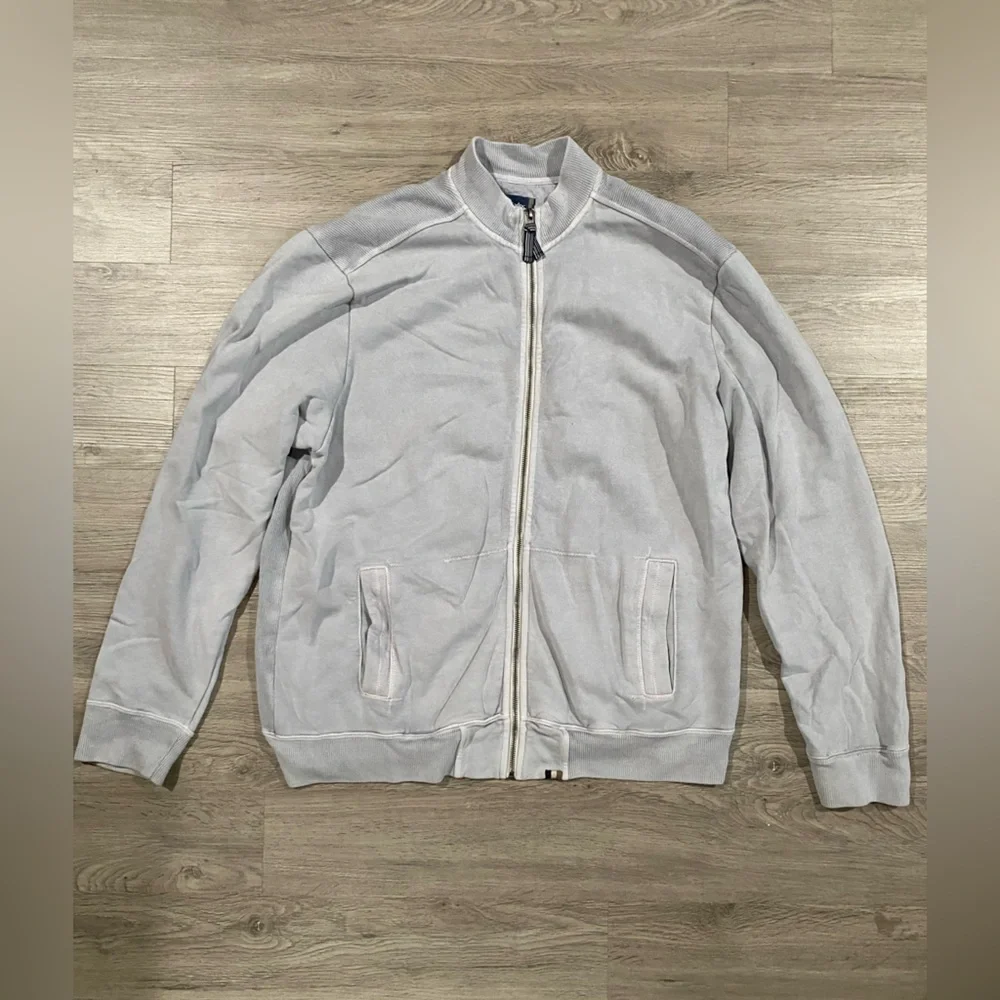 Mens Mododoc Full Zip Light Gray‎ Sweater XL Comfort Casual